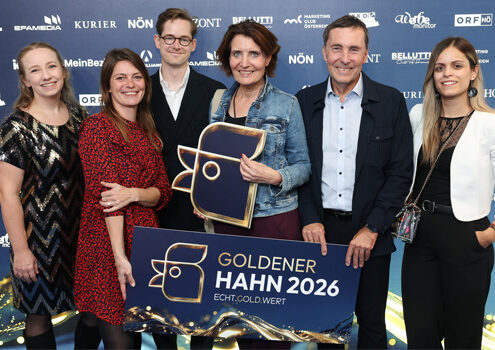 das message-Team beim Goldenen Hahn 2026 ©Katharina Schiffl